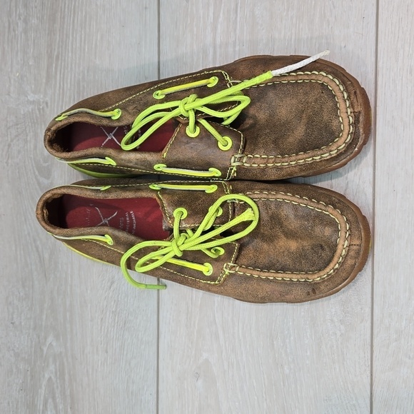 Twisted X Womens WDM0010 Leather Loafer Sneakers Driving moc shoes sz 7M - Picture 4 of 15